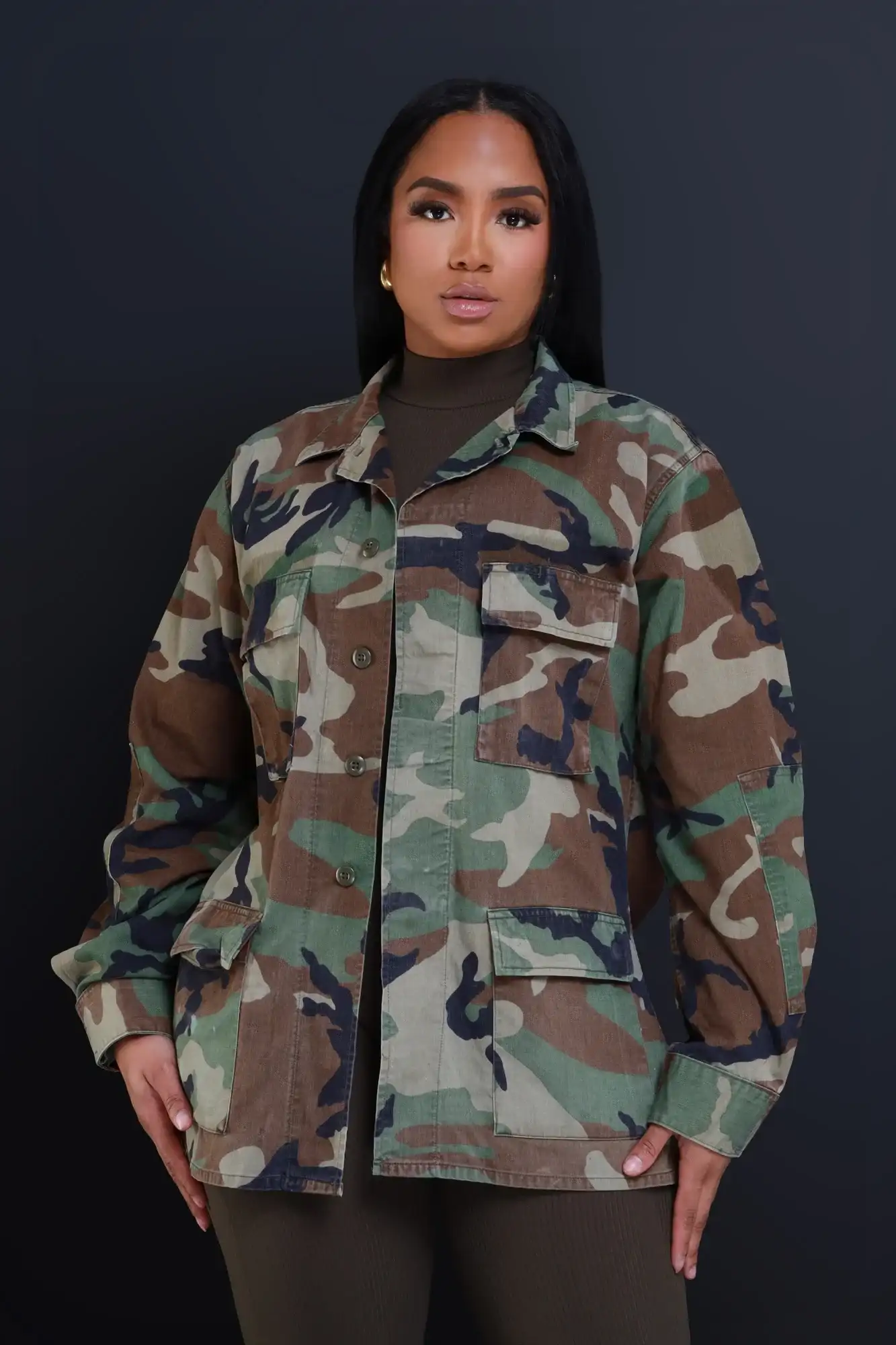 Image of Served Vintage Camo Jacket - Olive