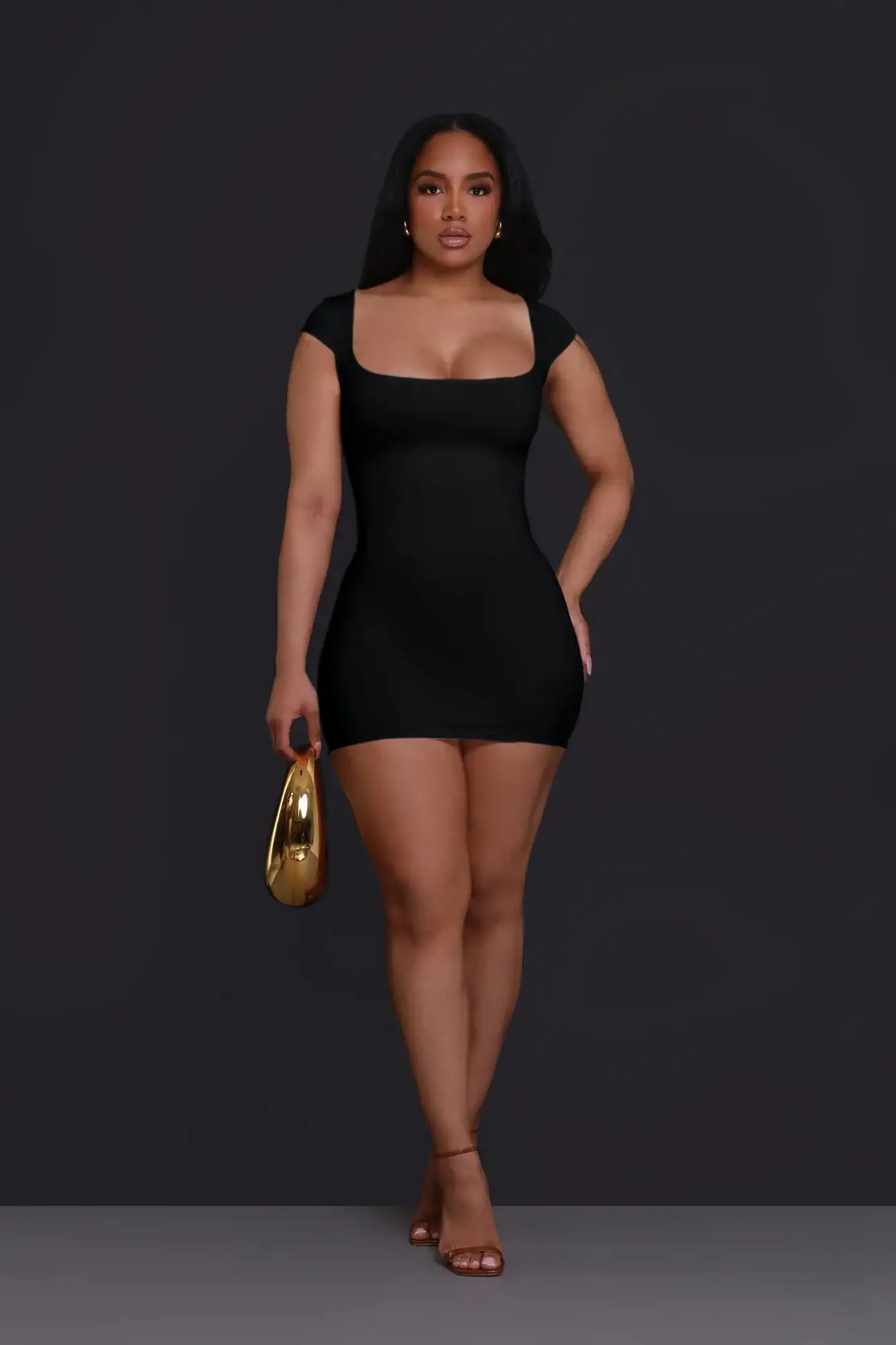 Image of Spring Fever Cap Sleeve Mini Dress - Black