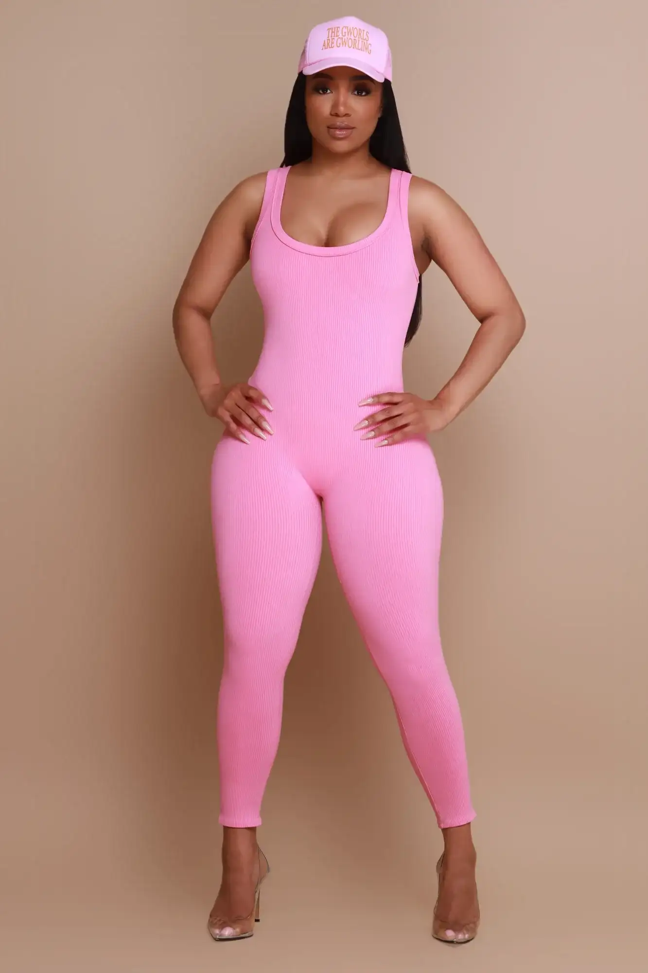 Image of Cover Me Cellulite Deleter Sleeveless Jumpsuit - Pink