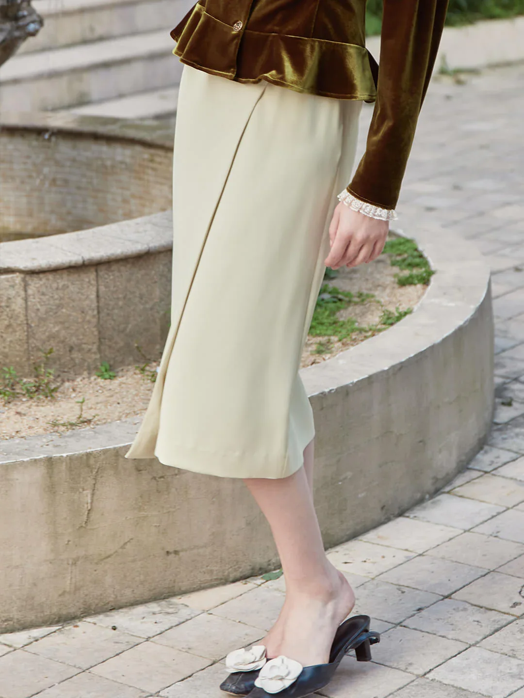 【Flash Sale】Giselle Midi Skirt-Apricot Green