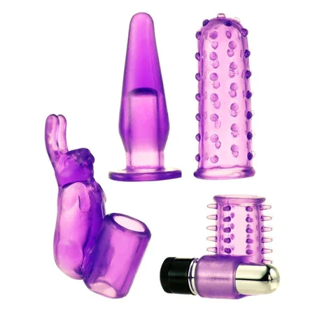 Me You Us Foreplay Bullet Vibrator With Attachments Purple