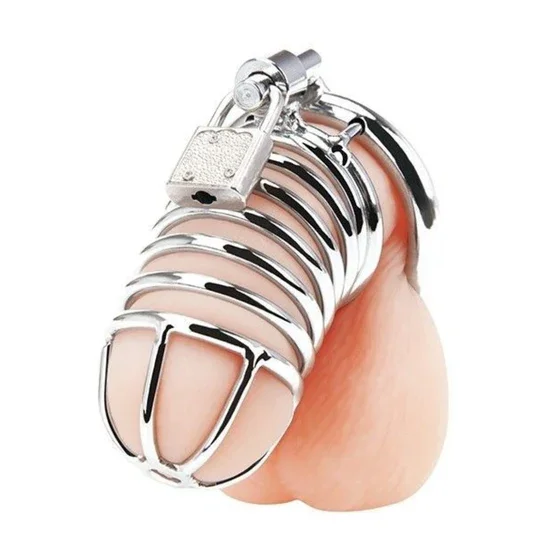 Blue Line Deluxe Chastity Cage Silver
