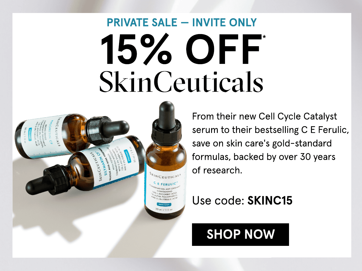 15 off SkinCeuticals with code: SKINC15