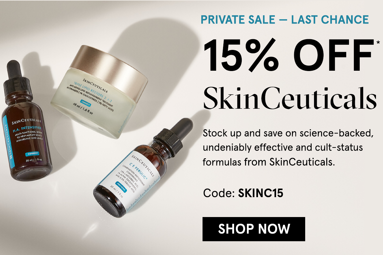 15% off SkinCeuticals with code SKINC15