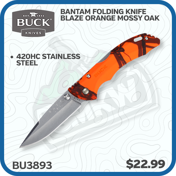 Buck Bantam Folding Knife Blaze Orange Mossy Oak