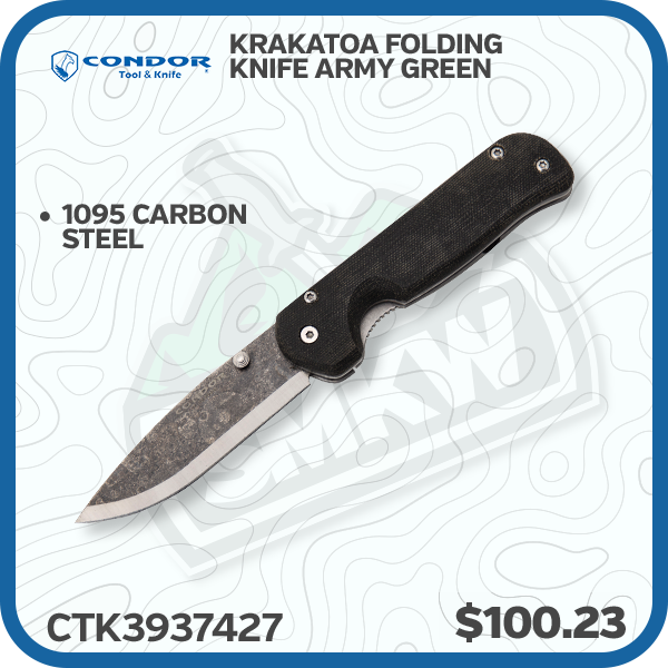 Condor Krakatoa Folding Knife Army Green