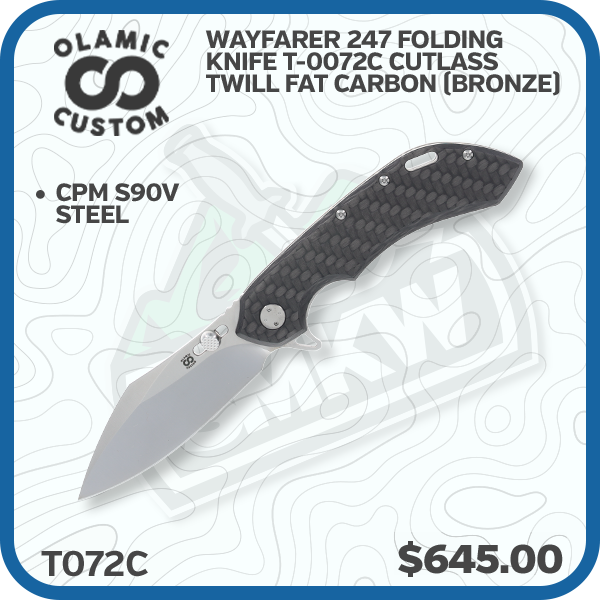 Olamic Wayfarer 247 Folding Knife T-0072C Cutlass Twill Fat Carbon (Bronze)