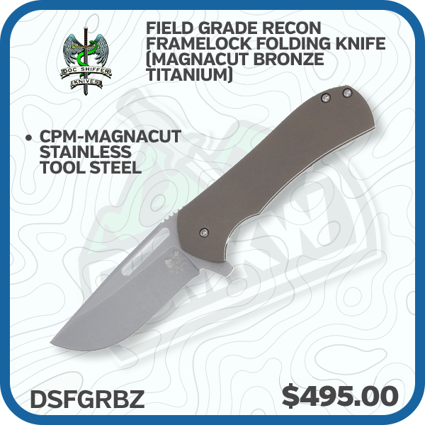Doc Shiffer Field Grade Recon Framelock Folding Knife (Magnacut Bronze Titanium)