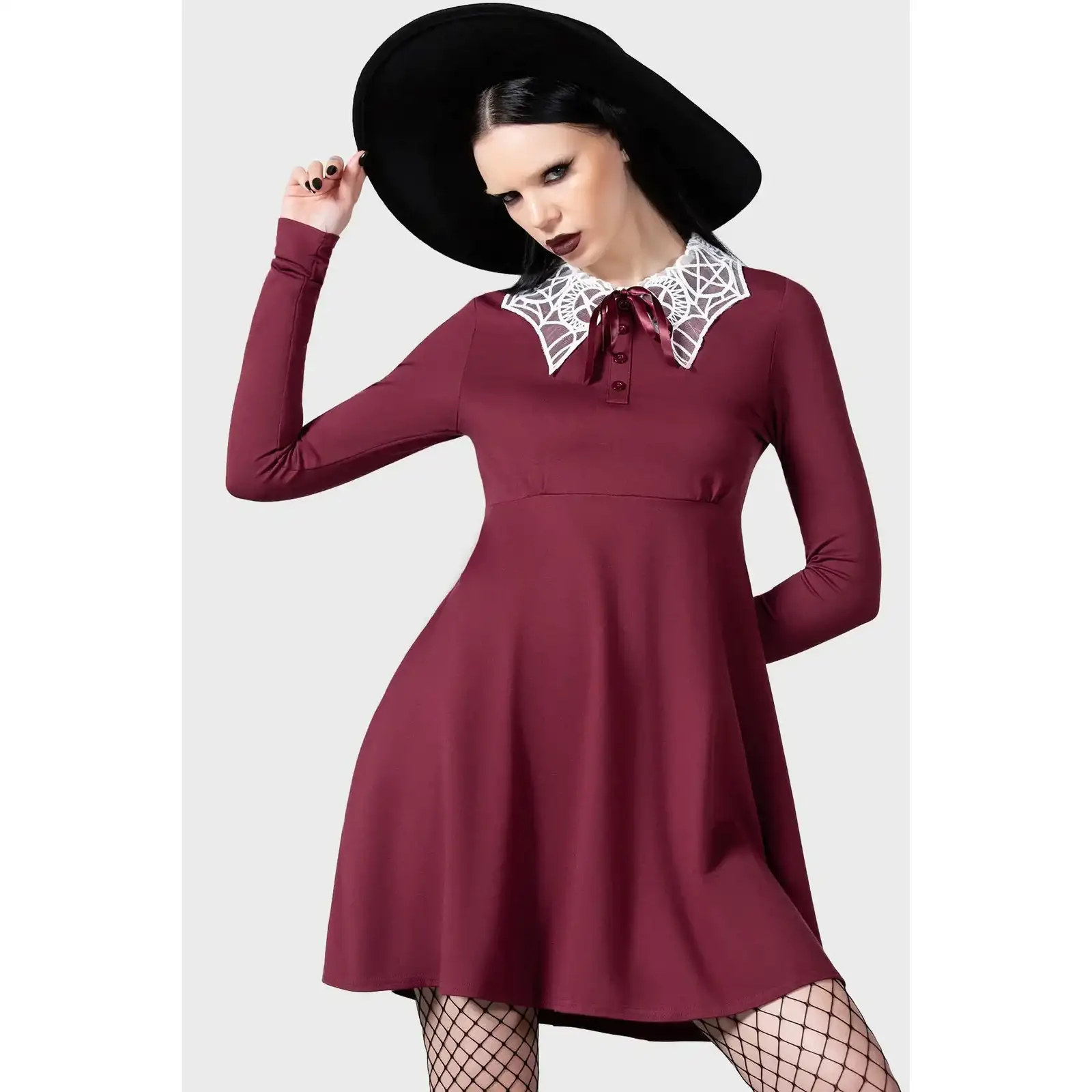 KILLSTAR CHARMED SCHOOL DRESS CRIMSON