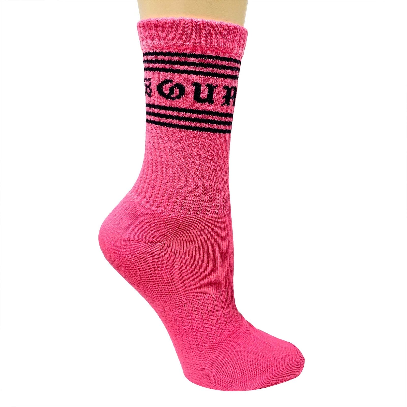 SOURPUSS HI VIS CREW SOCKS PNK