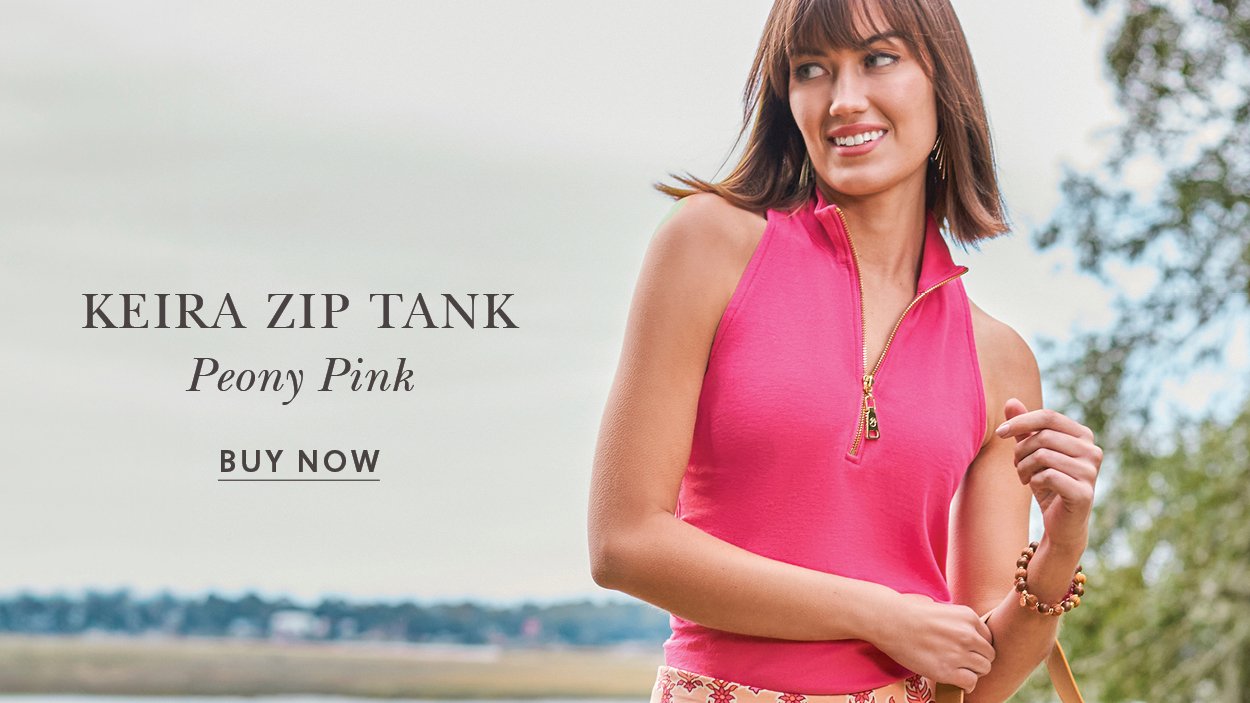 Keira Zip Tank Peony Pink