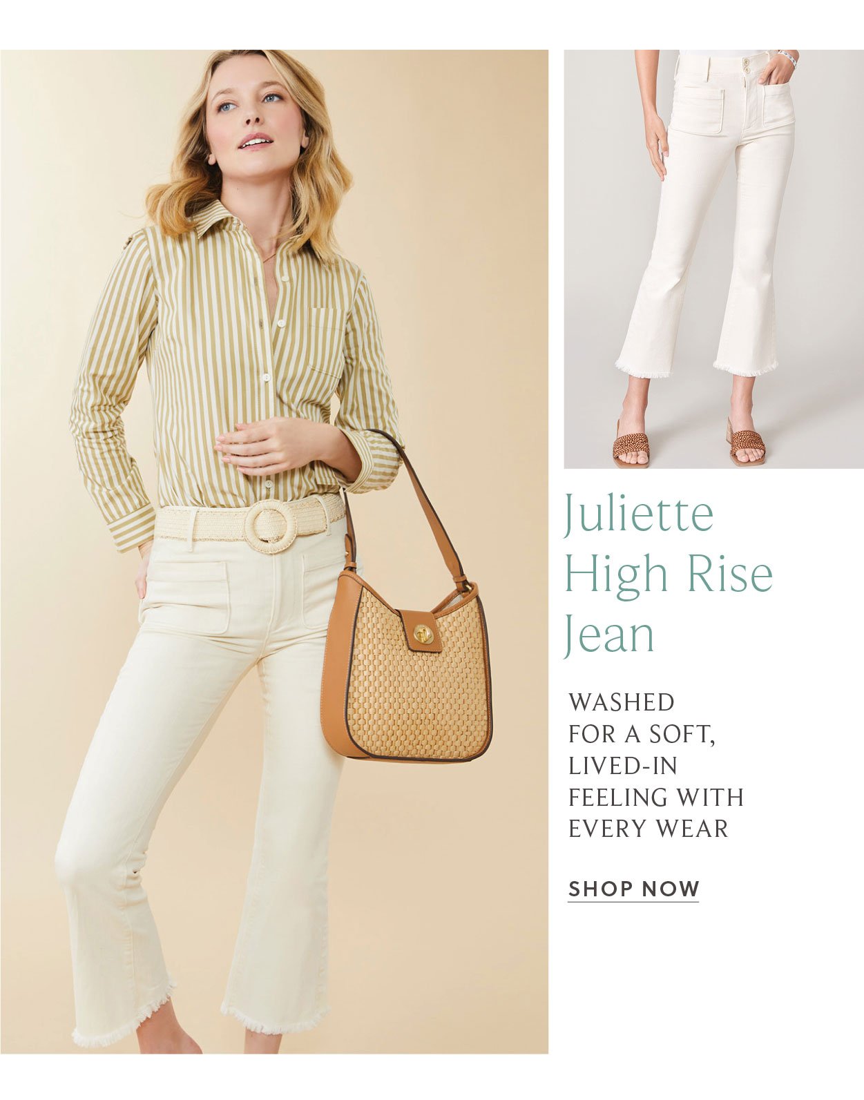 Shop Juliette High Rise Jeans Buttercream