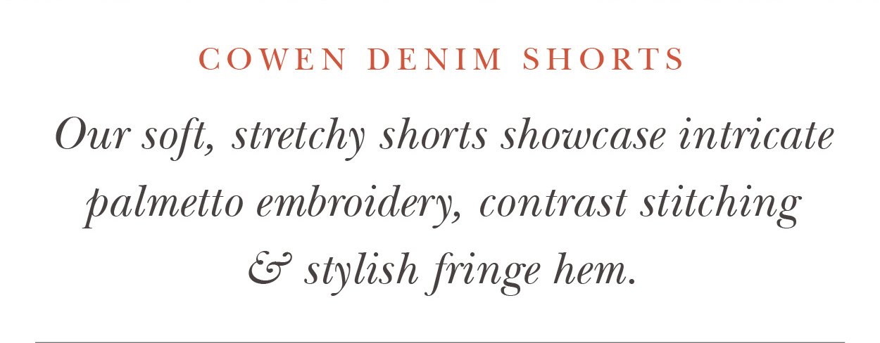 Cowen Denim Short Pearl White Embroidery