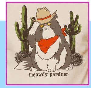Meowdy Pardner Cat Cowboy T Shirt