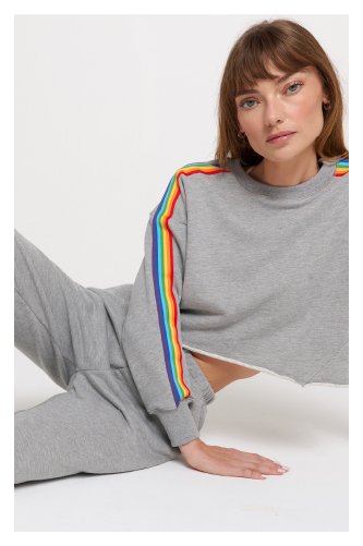 Rainbow Cropped Pullover