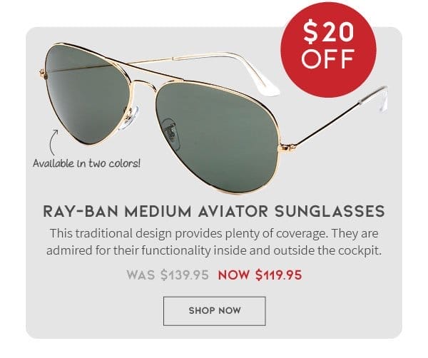 Ray-Ban Medium Aviator Sunglasses (58mm)