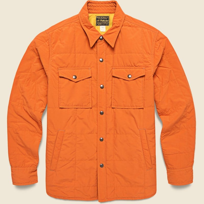 Nylon Shirt Jacket In Orange