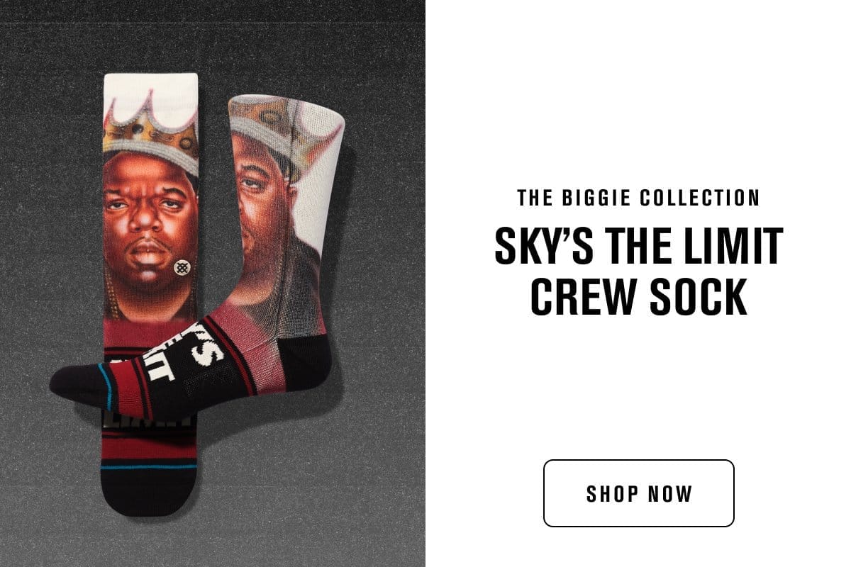 NOTORIOUS B.I.G. X STANCE SKYS THE LIMIT POLY CREW SOCKS