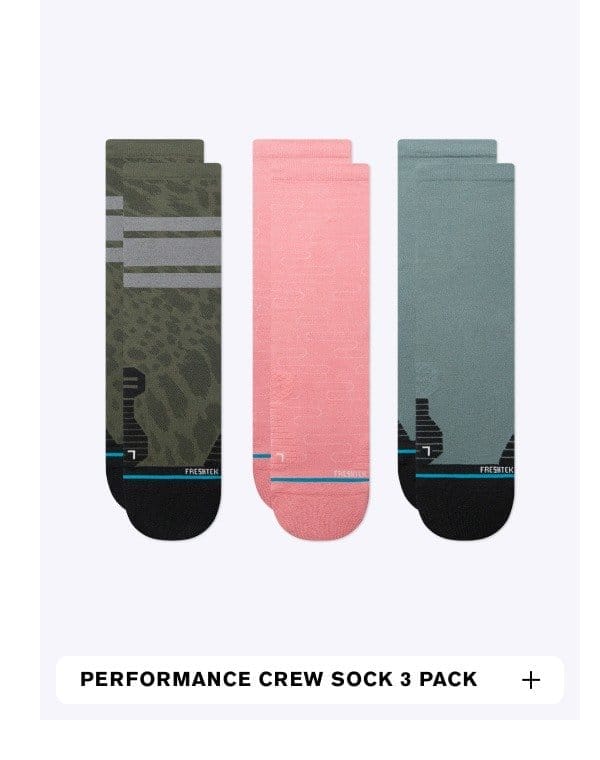performance crew socks 3 pack