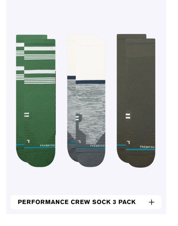 STANCE PERFORMANCE CREW SOCK 3 PACK