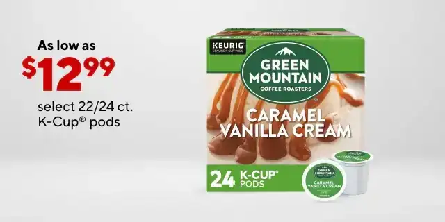 Select 22/24 CT K-Cups as low as \\$12.99