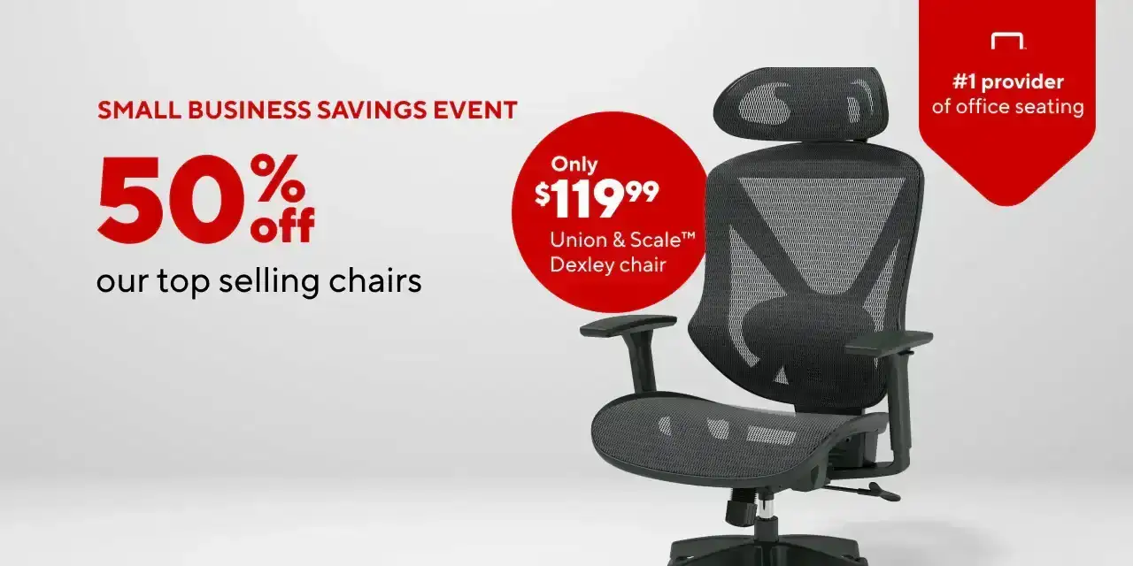 Save 50% Off Our Top Selling Chairs during Small Business Savings Event; Dexley Blk \\$119.99 (Feb Chair Savings Month)