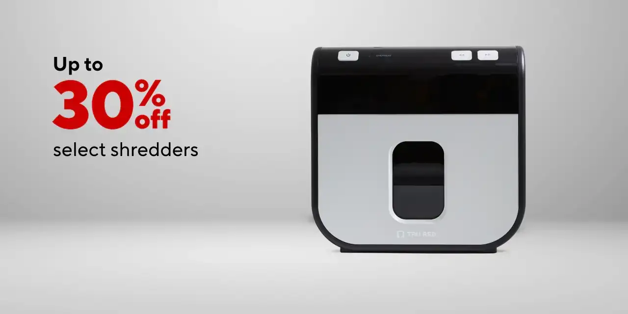 Up to 30% off select shredders