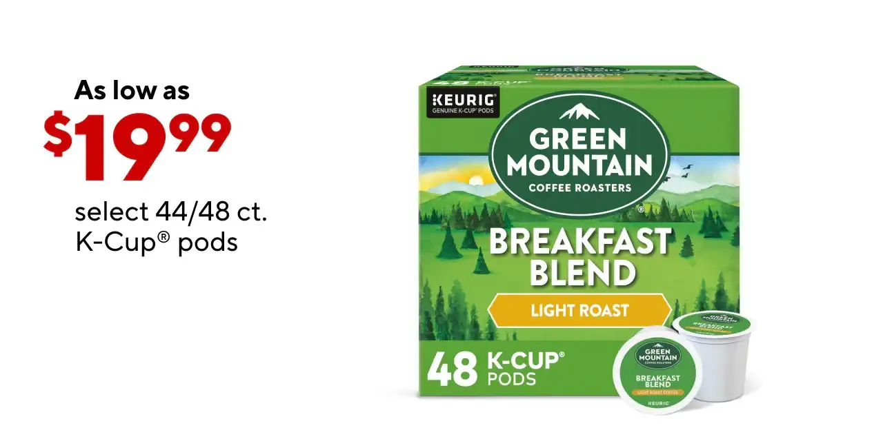 Select 44/48 ct. K-Cups as low as \\$19.99