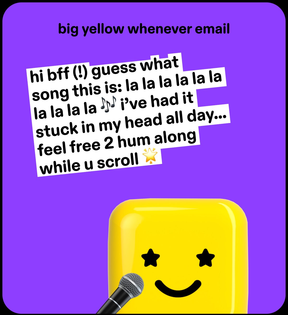 big yellow whenever email