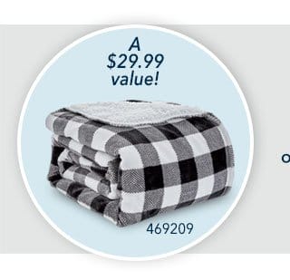 Free Spirit Linen Home Buffalo Check Sherpa Throw with any Bed + Bath purchase over \\$49.99. Shop The Throw