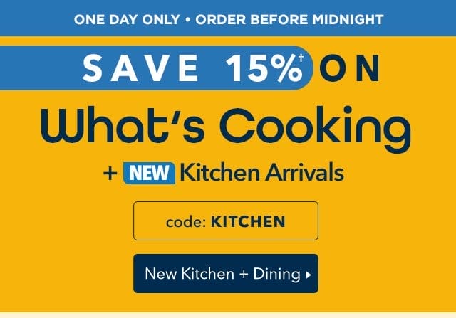 15% Off Kitchen + Dining with code KITCHEN. Shop New Kitchen + Dining Now