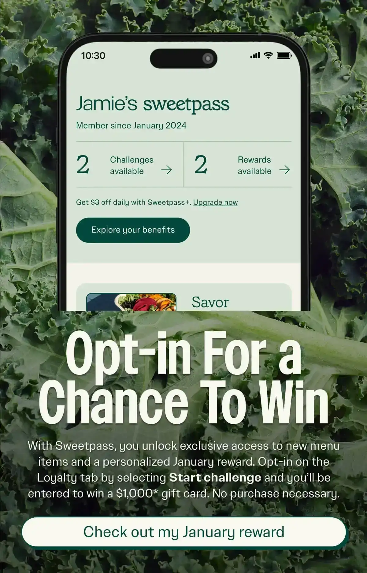 Opt-in for a chance to win