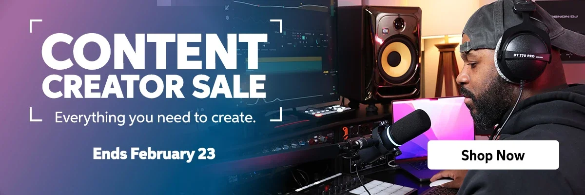 Content Creator Sale. Ends February 23. Shop now.