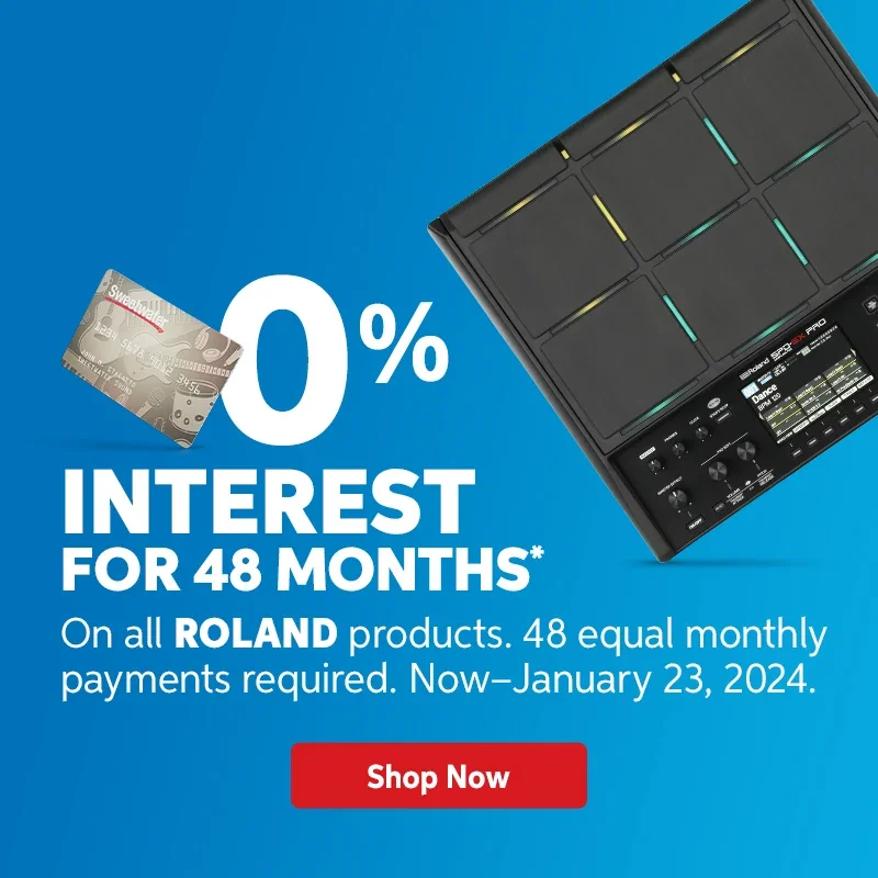 0% interest for 48 months on all Roland products. Learn more.