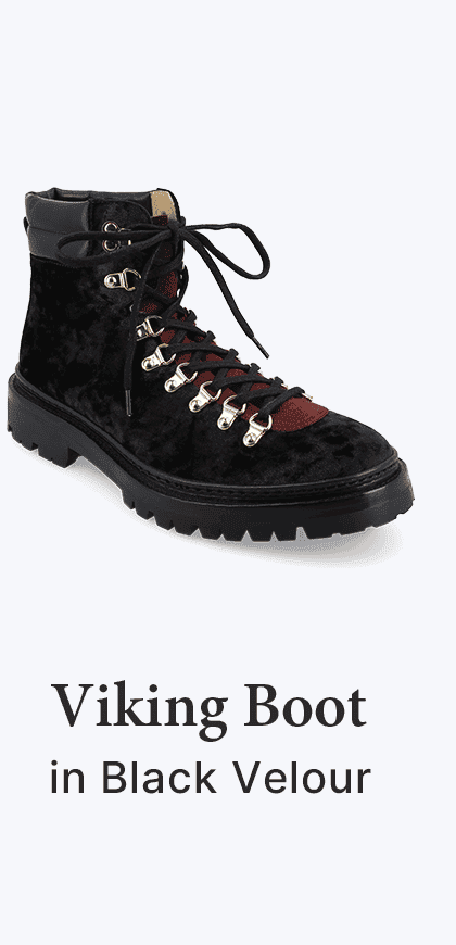 Viking Boot in Black Velour