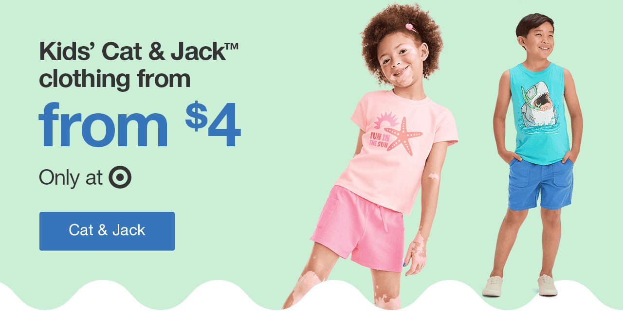 Kids' Cat & Jack™ clothing from \\$4 Only at Target Cat & Jack ›