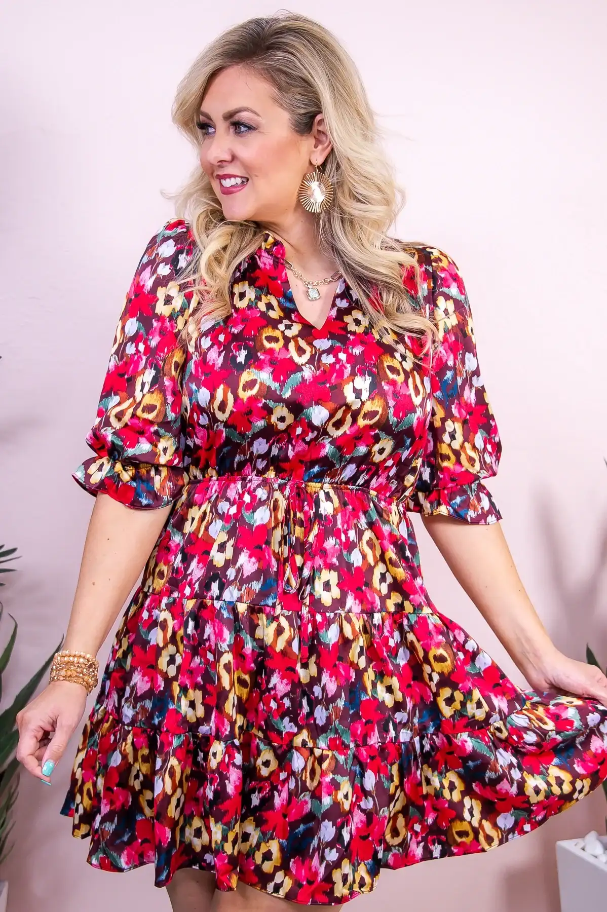 Image of Power To Her Multi Color Floral Dress - D5298MU