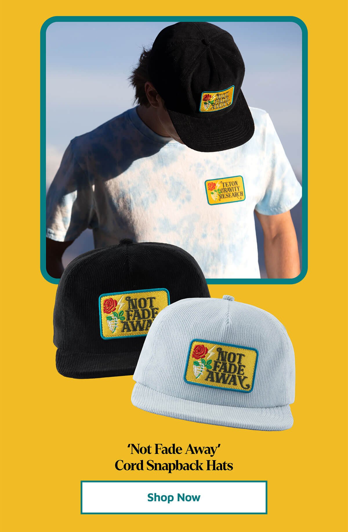 ‘Not Fade Away’ Cord Snapback Hats