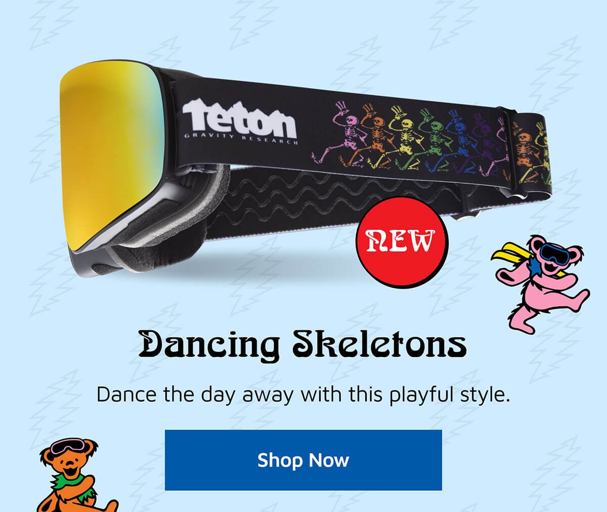 Dancing Skeletons. Dance the day away with this playful style.