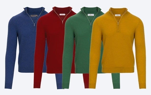 HOUSE OF BRUAR PURE CASHMERE T-ZIP