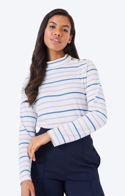 Crew Clothing Relaxed Button Neck Top