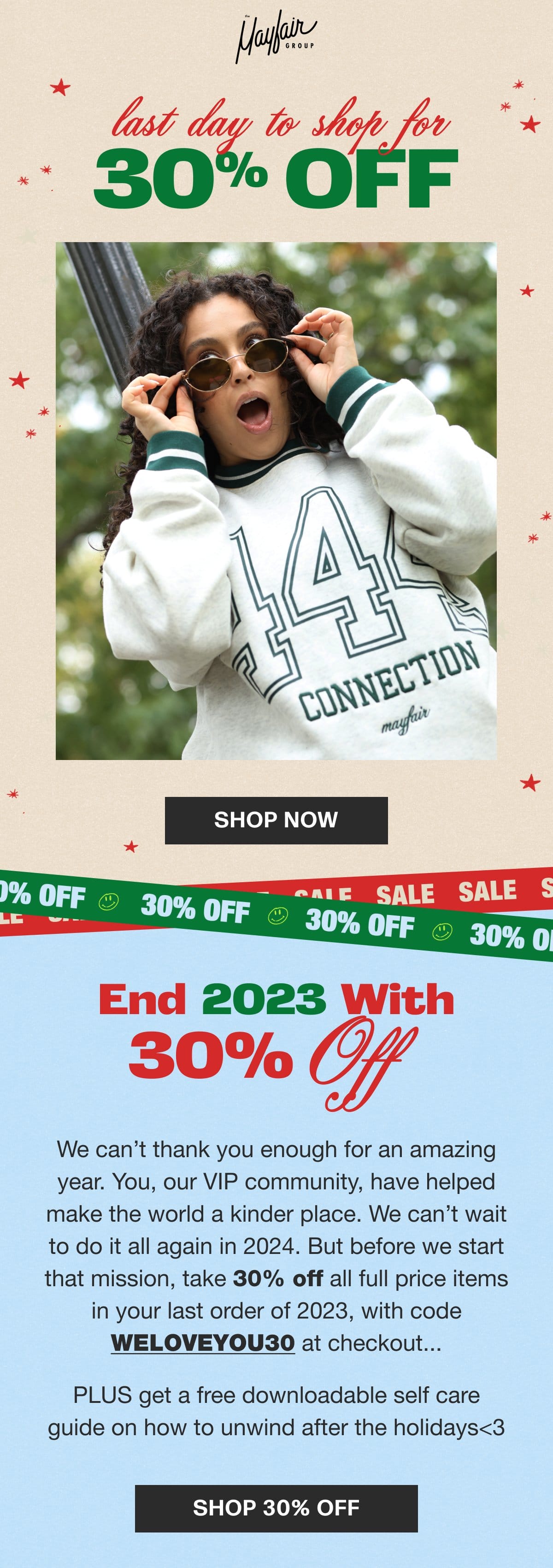 LAST SALE OF 2023! 30% OFF YOUR ORDER