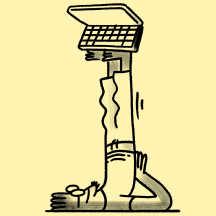 illustration of a person lying on the floor while reading a laptop.
