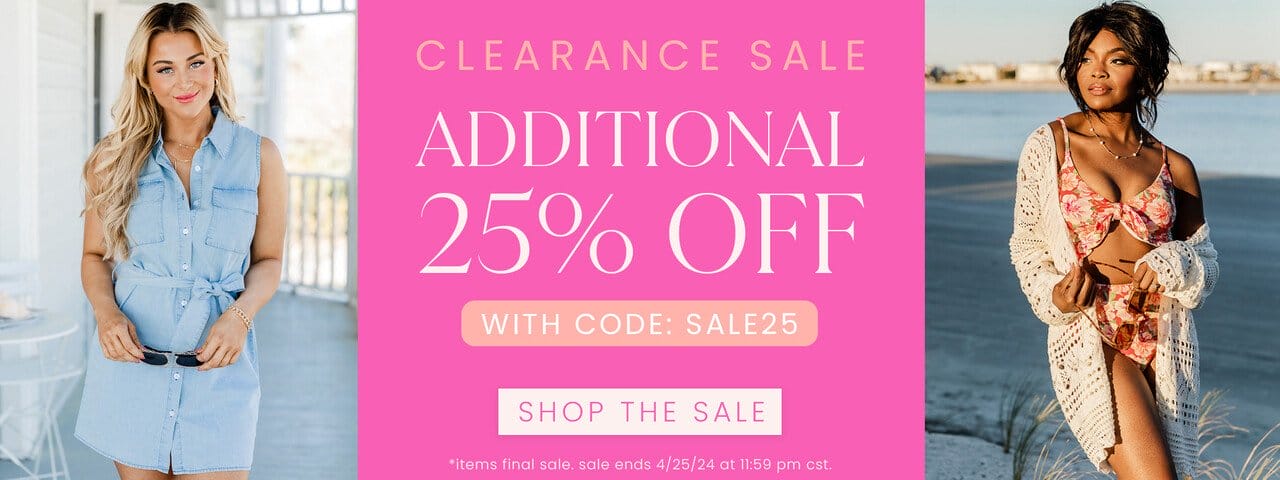 SHOP CLEARANCE SALE - ADDITIONAL 25% OFF WITH CODE: SALE25
