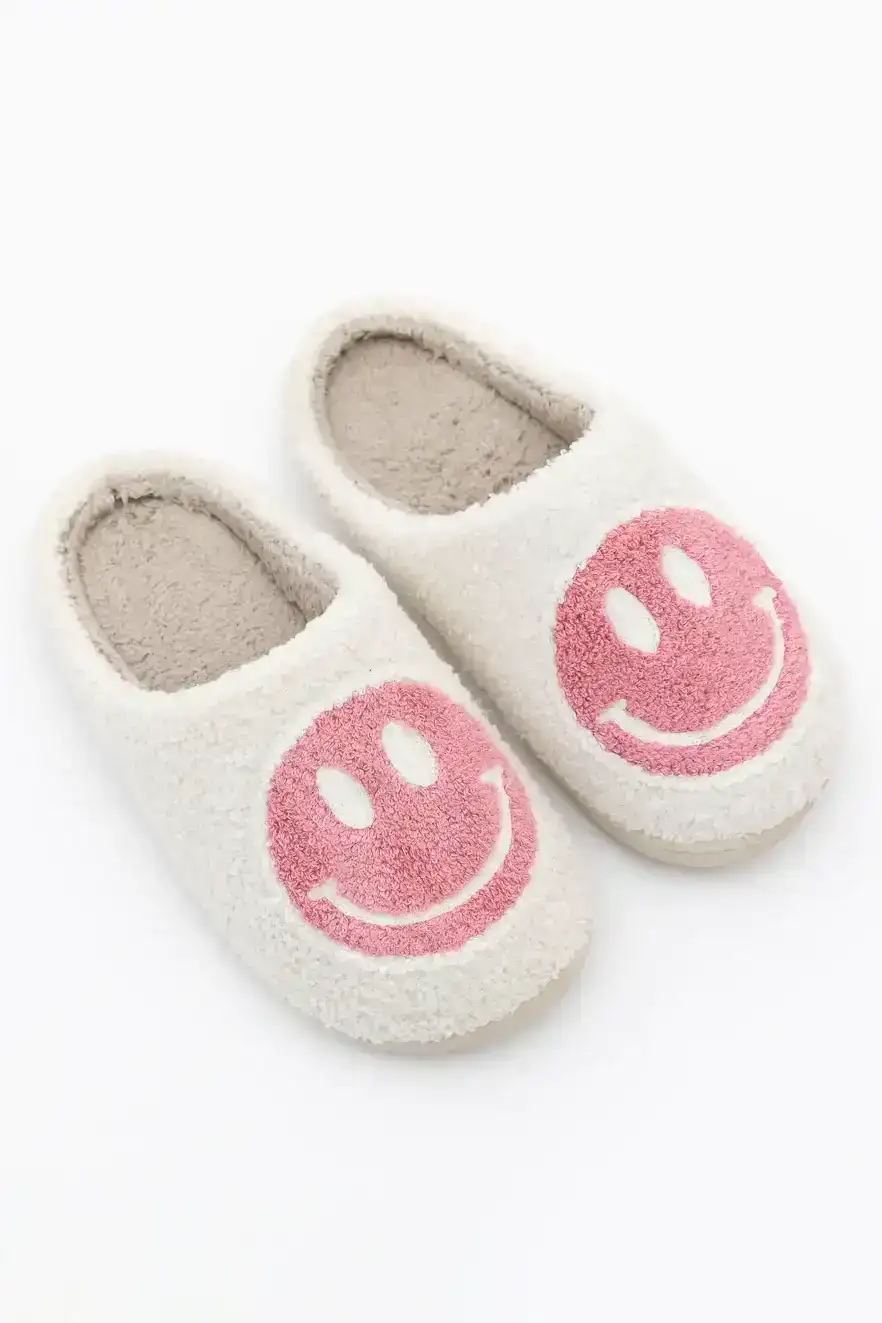 Image of Pink Smiley Slippers