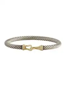 Two-Tone Buckle Classic Cable Bracelet