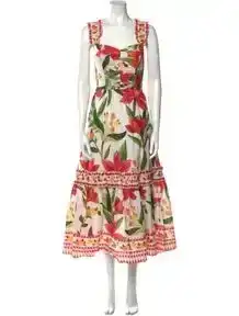 Floral Print Midi Length Dress