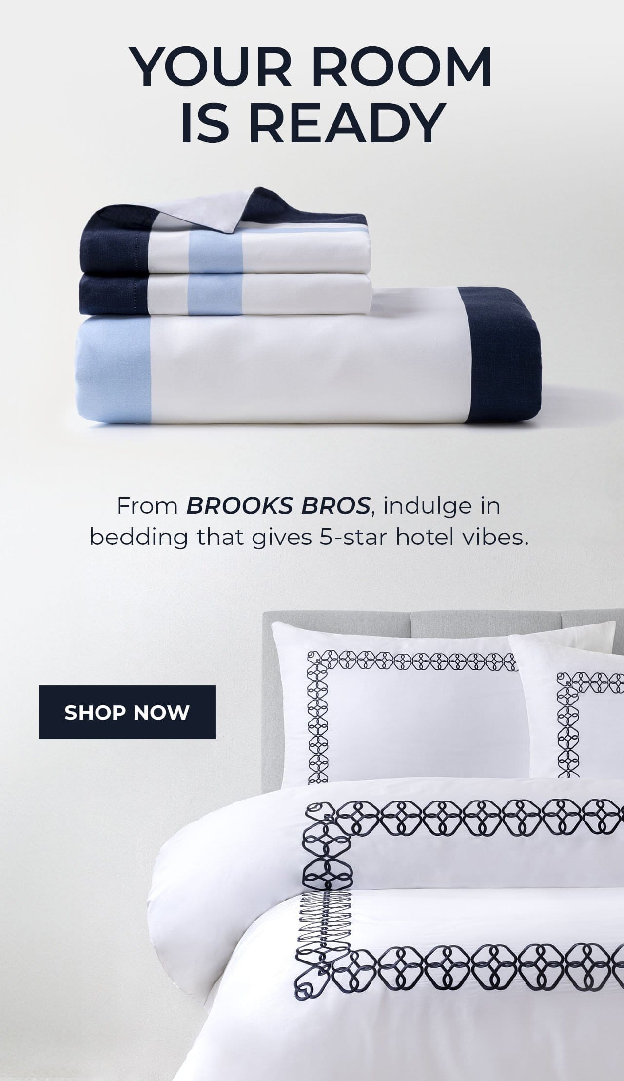 Brooks Bros Percale Bedding | SHOP NOW
