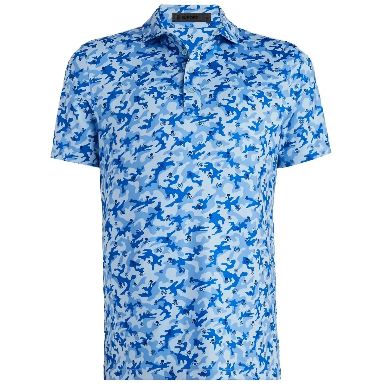 Image of Mapped Icon Camo Tech Jersey Polo Baja Blue - SS24