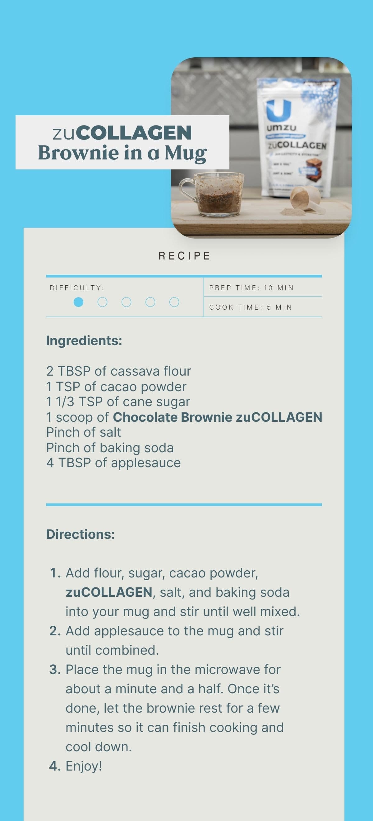 zuCollagen Brownie in a Mug Recipe